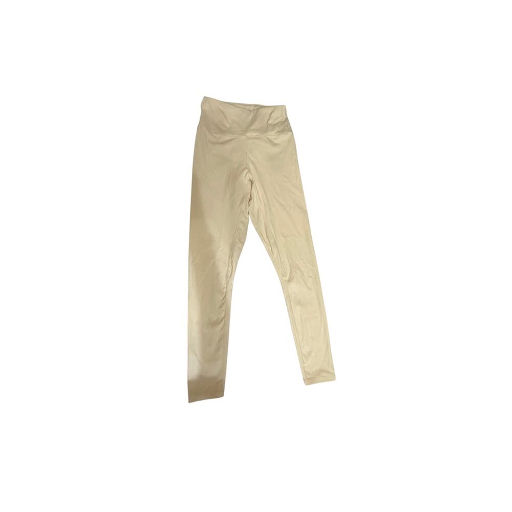 High-Waisted Cream Performance Leggings – Size M